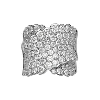 Leo Pizzo 18K White Gold Pave Diamond Crossover Ring