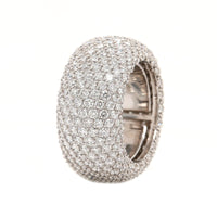 Leo Pizzo 18K White Gold Multi Row Pave Diamond Eternity Ring