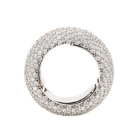 Leo Pizzo 18K White Gold Multi Row Pave Diamond Eternity Ring