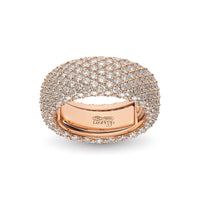 Leo Pizzo 18K Rose Gold Multi Row Pave Diamond Eternity Ring