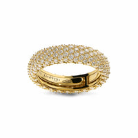 Leo Pizzo 18K Yellow Gold Multi Row Pave Diamond Eternity Ring