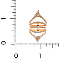 Etho Maria 18K Rose Gold Multi Row Pave Set Diamond Ring