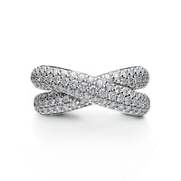 Leo Pizzo 18K White Gold Pave Diamond Crossover Ring