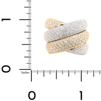 Leo Pizzo 18K Two-Tone Gold 4 Row Wide Pave Diamond Ring