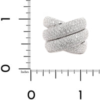 Leo Pizzo 18K White Gold 4 Row Wide Pave Diamond Ring