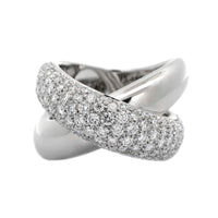 Leo Pizzo 18K White Gold Pave Diamond X Ring