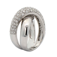 Leo Pizzo 18K White Gold Pave Diamond X Ring