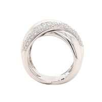 Leo Pizzo 18K White Gold Pave Diamond Double X Wide Ring