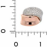 Leo Pizzo 18K Yellow and White Gold Pave Diamond Wide X Ring