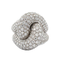 Leo Pizzo 18K White Gold Pave Diamond Knot Ring