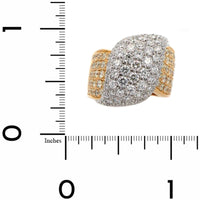 18K Yellow and White Gold Pave Diamond Wide Ring