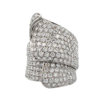 Leo Pizzo 18K White Gold Pave Diamond 3 Leaf Ring