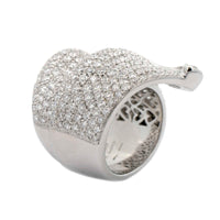 Leo Pizzo 18K White Gold Pave Diamond 3 Leaf Ring