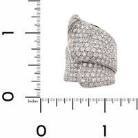 Leo Pizzo 18K White Gold Pave Diamond 3 Leaf Ring