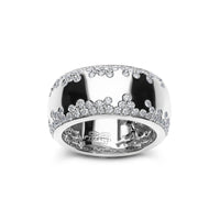 Leo Pizzo 18K White Gold Wide Pave Diamond Ring