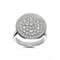 Leo Pizzo 18K White Gold Pave Diamond Disc Ring