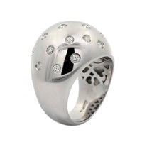 Leo Pizzo 18K White Gold Flush Set Diamond Dome Ring