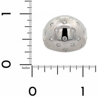 Leo Pizzo 18K White Gold Flush Set Diamond Dome Ring