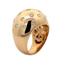Leo Pizzo 18K Yellow Gold Flush Set Diamond Dome Ring