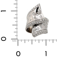 Leo Pizzo 18K White Gold Flush and Pave Set Diamond Bypass Ring