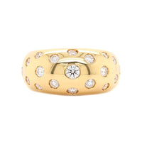 Leo Pizzo 18K Yellow Gold Flush Set Diamond Dome Ring