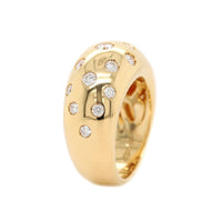 Leo Pizzo 18K Yellow Gold Flush Set Diamond Dome Ring