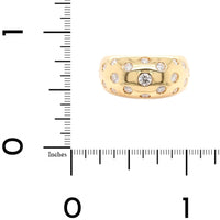 Leo Pizzo 18K Yellow Gold Flush Set Diamond Dome Ring