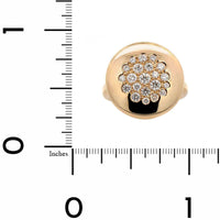 Leo Pizzo 18K Yellow Gold Pave Diamond Disc Ring