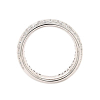 Leo Pizzo 18K White Gold Flush and Star Set Diamond Ring