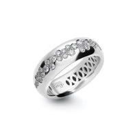 Leo Pizzo 18K White Gold Flush Diamond Ring