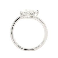 18K White Gold 2 Stone Cushion and Pear Shaped Diamond Ring