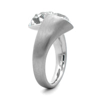 Eclat Jewels Platinum Old Mine Cut Diamond Twin Bypass Ring