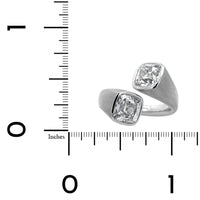 Eclat Jewels Platinum Old Mine Cut Diamond Twin Bypass Ring
