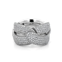 Vhernier 18K White Gold Pave Set Diamond Olimpia Ring