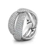 Vhernier 18K White Gold Pave Set Diamond Olimpia Ring