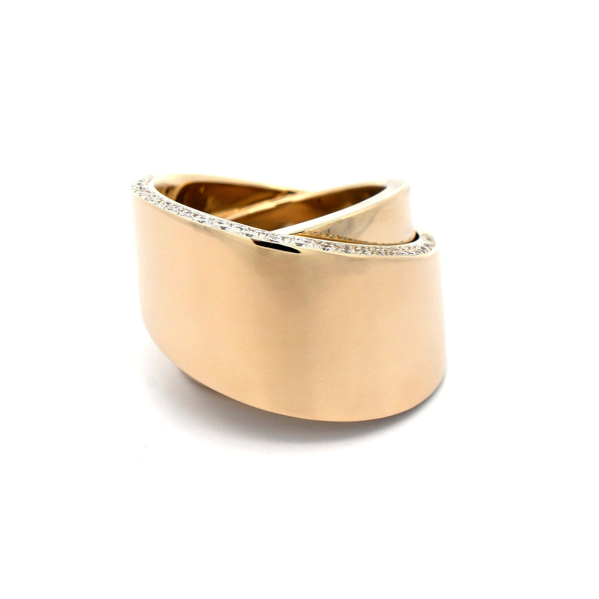 Vhernier 18K White Gold Tourbillion Pave Diamond Ring
