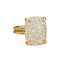 Chatelaine® Elongated Ring 18K Yellow Gold with Diamonds, 19mm