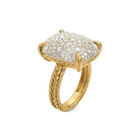 Chatelaine® Elongated Ring 18K Yellow Gold with Diamonds, 19mm