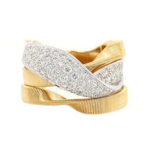 Marco Bicego 18K Yellow and White Gold Marrakech Pave Diamond Ring
