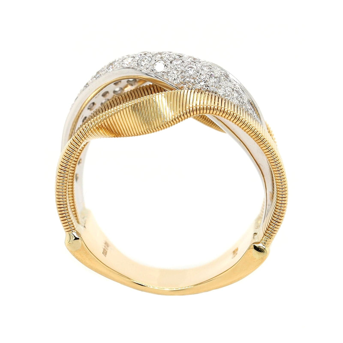 Marco Bicego 18K Yellow and White Gold Marrakech Pave Diamond Ring
