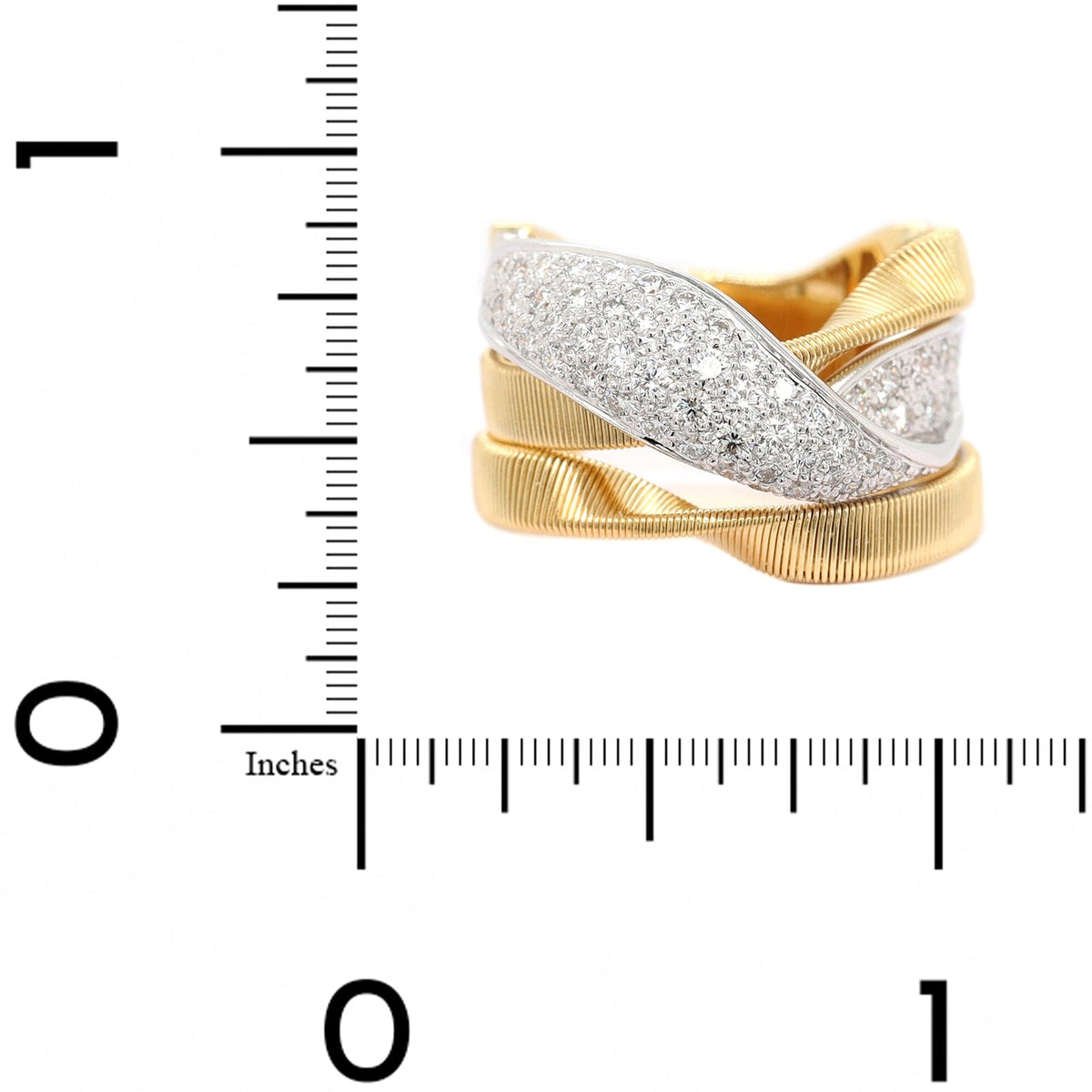 Marco Bicego 18K Yellow and White Gold Marrakech Pave Diamond Ring