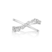 Penny Preville 18K White Gold Diamond Crossover Ring