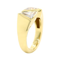 18K Yellow Gold Bezel Set Trillion Diamond Ring