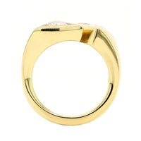 18K Yellow Gold Bezel Set Trillion Diamond Ring
