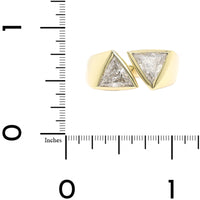 18K Yellow Gold Bezel Set Trillion Diamond Ring