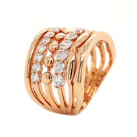 Etho Maria 18K Rose Gold 6 Row Diamond Ring