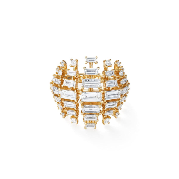 Fernando Jorge 18K Yellow Gold Baguette Diamond Vertex Ring