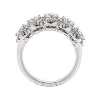 18K White Gold 5 Stone Diamond Halo Ring