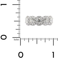 18K White Gold 5 Stone Diamond Halo Ring