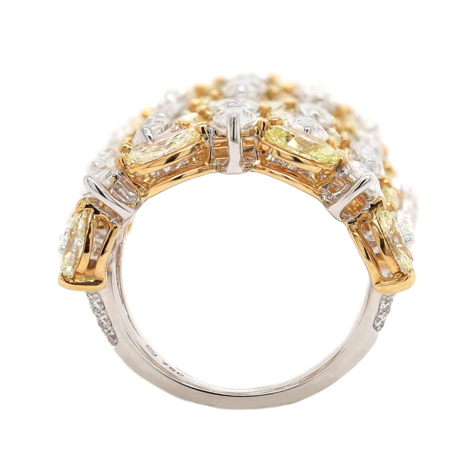 Etho Maria 18K Two-Tone Gold White and Yellow Marquise Diamond Ring